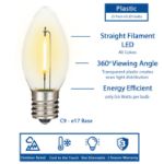 Warm White C9 LED Plastic Filament Replacement Bulbs 25 Pack 