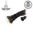Clear 20 Light 6.5' Long Black Wire Christmas Mini Lights