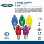 Yellow Transparent C9 7 Watt Replacement Bulbs 25 Pack