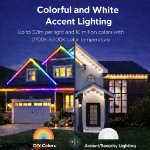 50ft Permanent Outdoor Eve Lights App Controlled RGBTW White Wire
