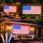 USA Flag LED Net Lights 84"x 42" Transparent Wire